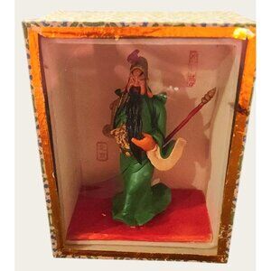 Vintage Chinese Warrior Figurine In Decorative Box Antique